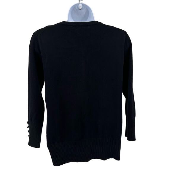 Grace Elements Black Tank & Sweater Lot WMNS Small 3/4 Sleeve Button Up Rayon - Picture 8 of 16